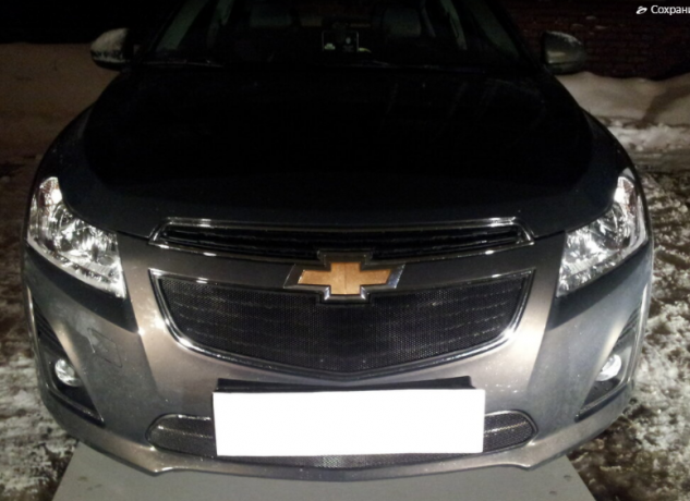 Защита радиатора "Standart" Chevrolet Cruze (2012-2015) верх, чёрная купить недорого с доставкой в Рязань
