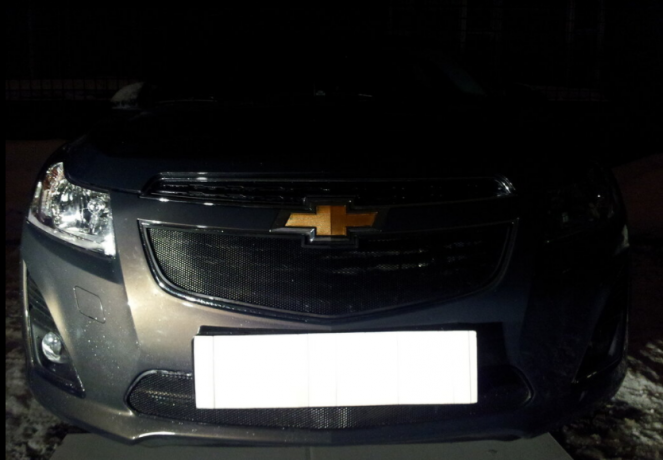 Защита радиатора "Standart" Chevrolet Cruze (2012-2015) верх, чёрная купить недорого с доставкой в Рязань