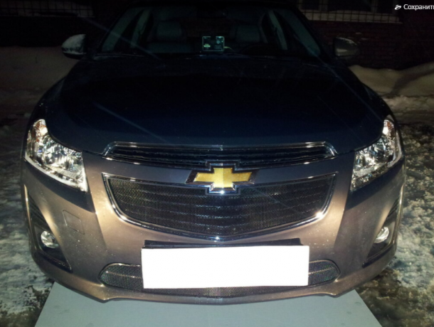 Защита радиатора "Standart" Chevrolet Cruze (2012-2015) верх, чёрная купить недорого с доставкой в Рязань