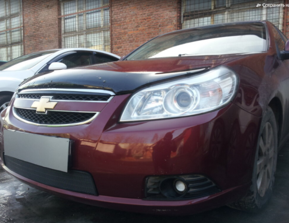 Защита радиатора "Standart" Chevrolet Epica (2006-2013) чёрная купить недорого с доставкой в Рязань