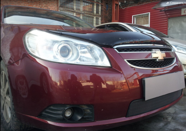 Защита радиатора "Standart" Chevrolet Epica (2006-2013) чёрная купить недорого с доставкой в Рязань