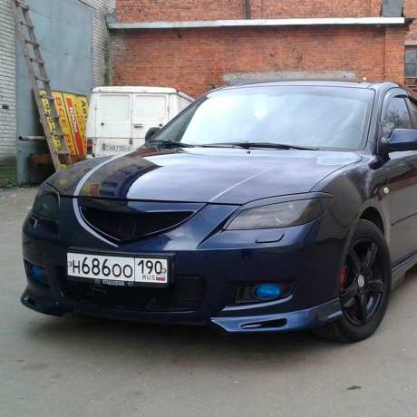 Накладки на фары (реснички) "Длинные" Mazda 3 седан (2003-2009) купить недорого с доставкой в Рязань