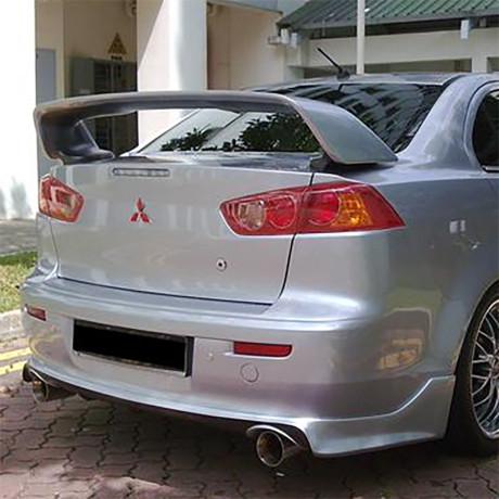 Накладка (юбка) заднего бампера "Zodiak" var №2 (двойной выхлоп) для Mitsubishi Lancer X (2007-2016) купить недорого с доставкой в Рязань