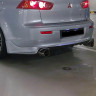 Накладка (юбка) заднего бампера "Zodiak" var №2 (двойной выхлоп) для Mitsubishi Lancer X (2007-2016) купить недорого с доставкой в Рязань