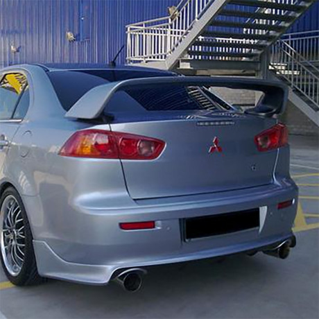 Накладка (юбка) заднего бампера "Zodiak" var №2 (двойной выхлоп) для Mitsubishi Lancer X (2007-2016) купить недорого с доставкой в Рязань
